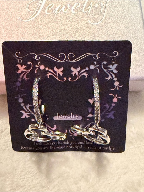 Jewelry - Mouse Earrings Sterling Silver Sparkly Cubic Zirconia NWT